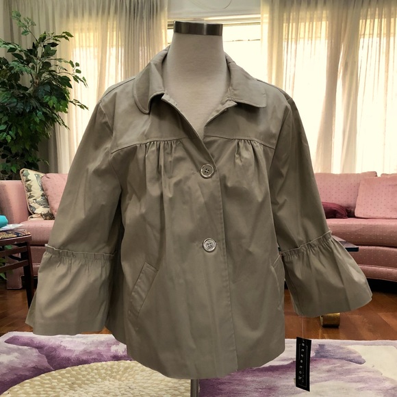 Elementz Khaki Jacket with Adorable Bell Cuffs on Sleeves and Pretty Buttons - Picture 1 of 3